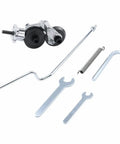 Upgrade Your Shop With This Electric Drill Shears Attachment parts including metal nibbler with wrenches and a spring for cutting metal.