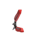 Side view of Compact Wire Stripper And Cutter For 8-16 AWG Stranded Wires, red bi-layer handle, precision ground edges
