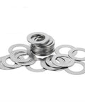 Ultra Thin Stainless Steel Washer Kit With 100 Pcs Flat Shims M3 M4 M5 0.3mm Thick Indoor Outdoor Use Pro Grade Load Distribution Washers For Screws That Prevent Stripping And Keep Parts Aligned, stacked stainless washers