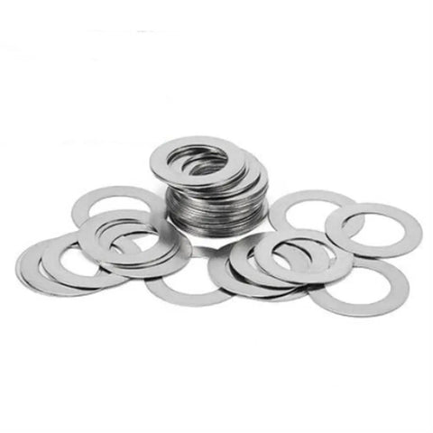 Ultra Thin Stainless Steel Washer Kit With 100 Pcs Flat Shims M3 M4 M5 0.3mm Thick Indoor Outdoor Use Pro Grade Load Distribution Washers For Screws That Prevent Stripping And Keep Parts Aligned, stacked stainless washers
