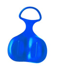Blue Snow Sled Toboggan for Kids and Adults, Cold-Resistant PP Build With Comfy Handles, Top View, 56x38x28 Cm Size