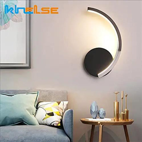 Modern Minimalism LED Wall Lamps 8W Indoor Living Room Bedside Sconces Corridor Office Bedroom Home Decor Wall Lighting Fixtures (B Warm White (2700 3500K)) mounted on a stylish wall.