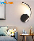 Modern Minimalism LED Wall Lamps 8W Indoor Living Room Bedside Sconces Corridor Office Bedroom Home Decor Wall Lighting Fixtures (A Warm White (2700 3500K)) on a stylish wall with decorative elements.