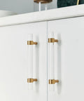 Cabinet with Adjustable Acrylic And Brass Cabinet Pulls With Center To Center Range 0 To 6 Point 2 Inches Four Piece Set In Modern Gold Finish