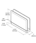Technical drawing of Brushed Bronze Top Or Bottom Mount Hinge for 1/2 inch tempered glass, dimensions labeled for heavy-duty glass door hardware
