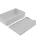 Open view of Four Pack Waterproof Electrical Junction Boxes White ABS Plastic Project Junction Cases Built To Last Durable Dust Proof Rust Resistant Easy To Install No Tools Needed Includes Four Boxes 3.15 By 1.97 By 0.79 Inches