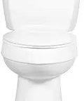 Front view of Two Piece White Elongated Toilet With Comfort Height Sixteen Point Five Inch ADA Chair Height Single Powerful Flush