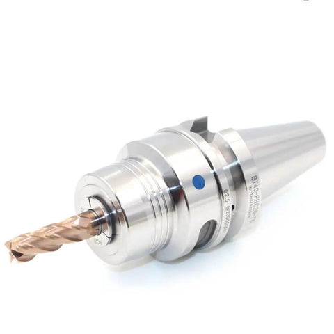 1 Pc Balanced Hydraulic Tool Holder BT30 Micrometric PHC06 to PHC20 Grip CNC Milling side view with cutter attached