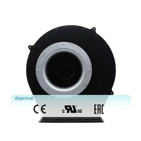 G3G280Br04M7 Bad Boy Centrifugal Fan front view showcasing black casing and silver intake for heavy duty ventilation.