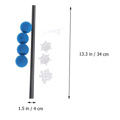 Drone And RC Helicopter Training Gear Kit, Four Piece Easy Install Landing Gear Set, includes blue plastic spheres and rods