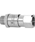 32.562 DGV Rotary Unions Swivel For Heavy Duty High Pressure Guns And Hose Systems, G1 Three Eighth NPTM To G2 One Quarter NPTF, NW One Quarter, Maintenance Free, Beefy Reinforced Inner Shaft, Tangle Free Fluid Transfer, Swiss Engineering, stainless steel swivel