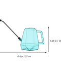 Long Nozzle Stainless Steel Watering Can For Indoor Gardening Portable Plant Water Container With Clear Tank Sky Blue Easy Fill Gentle Shower Head For Delicate Flowers And Lawn Care, 10.6 in x 6.29 in