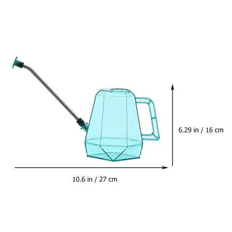 Long Nozzle Stainless Steel Watering Can For Indoor Gardening Portable Plant Water Container With Clear Tank Sky Blue Easy Fill Gentle Shower Head For Delicate Flowers And Lawn Care, 10.6 in x 6.29 in