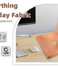Desk display of Real Talk Copper Faraday Fabric for EMI Shielding, gold color, includes DIY copper tape, 2m by 43 inches, low resistance.