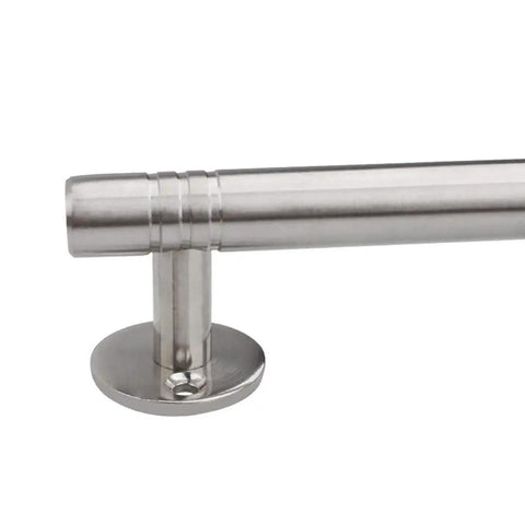 Close-up of a Stainless Steel Cabinet Handles 2 Pack Door Knobs And Drawer Pulls For Kitchen Cabinets, retro style in silver tone.