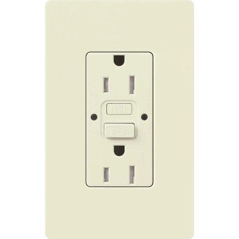 Tamper-Resistant 15 Amp GFCI Duplex Outlet In Biscuit Finish With Self-Checking Test And Reset Button Every 30 Seconds