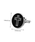 Cross Cufflinks For Men Titanium Steel Durable Dress Fasteners Stylish Decorative Shirt Buttons 1 Pair Ready For Work Meetings