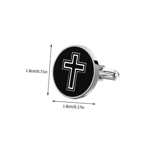 Cross Cufflinks For Men Titanium Steel Durable Dress Fasteners Stylish Decorative Shirt Buttons 1 Pair Ready For Work Meetings