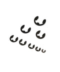 580 Piece External Retaining Ring Kit Set Box Black Carbon Steel E Clips Circlips For Shafts Bearings Pulleys Gears And Machinery 1.5 To 10mm