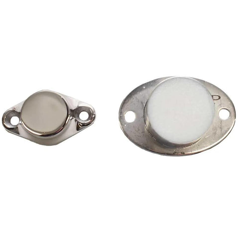 Magnetic Door Catch M5-7A-4261-8 Surface Mount 316 Stainless Steel Marine Door Hardware showing front view of positive and negative halves.