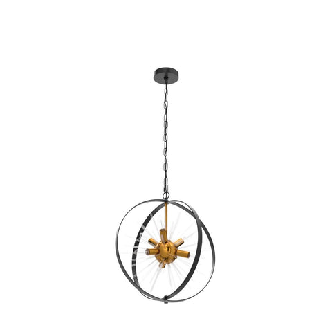 Gold And Black 6 Light Sputnik Globe Chandelier With Rotatable Spheres For Foyer Dining Living Room Bedroom And Kitchen Island