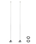 Two Pack VHF NMO Antenna 136-174 MHz For 2 Meter Amateur Mobile Radio, Stainless Steel Flexible Whip, 50 Ohm, 2.5 dBi Gain, No Tuning, 150W Max, 17.8 Inch Length