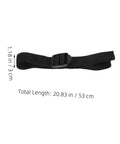 Black adjustable strap for Lawn Aerator Shoes Set With 16 Pcs Heavy Duty Spikes For Soil Loosening, showing length and width dimensions.