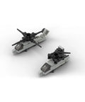 Two detailed miniature helicopter models made of ABS plastic for Ultimate Boss 652 Piece Naval Aircraft Carrier Building Blocks Set 1 To 300 Scale MOC.