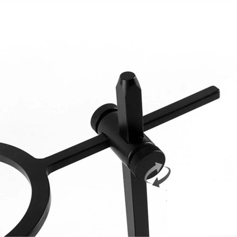 Close-up of adjustable arms on the Elevate Your Daily Grind With This Slick Adjustable Pour Over Coffee Stand and Aluminum Dual Filter Cup Holder.