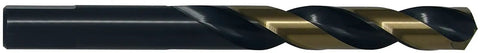 Bit Barrel Style Drill Bit Set 1875R High Speed Steel Mechanics Length Black And Gold Finish close-up of a single drill bit