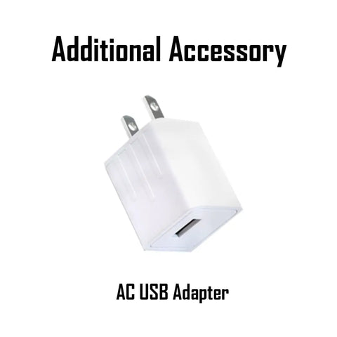 White AC USB adapter for E4K 4400 Lumen EDC Compact High Power Rechargeable Flashlight With USB C Charging And LumenTac Adapter.