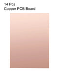 14 Pack 70 By 50 mm Double Sided Copper Clad Laminate PCB Boards FR4 1 mm Thick For DIY Prototyping Circuit Projects Models