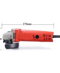 Portable Electric Angle Grinder Multipurpose Handheld Polisher Cutting And Grinding Tool With Rugged Non Slip Grip Heavy Duty Motor Splash Shield side view