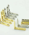 Assorted gold and silver 90 Degree Zinc Alloy Spring Hinge For Wooden Jewelry Boxes And Gift Chests, 10 Pcs Per Bag, Rust Resistant Hardware