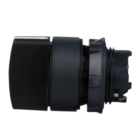 Side view of Harmony XB5 Two-Position Selector Switch Head With Stay Put Mechanism, Dark Gray Bezel For 22mm Cutouts