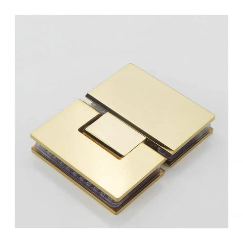 High Octane Glass Door Hinges With Fire Gold Finish Beefy 304 Stainless Steel Construction, premium hinge showcasing smooth surface.