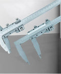 YMGSCC Household 300mm Vernier Caliper shown from an angle, highlighting the stainless steel body and measuring jaws.