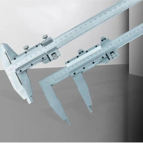 YMGSCC Household 300mm Vernier Caliper shown from an angle, highlighting the stainless steel body and measuring jaws.
