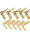 Golden 50 Piece Set 90 Degree Angle Supports Small Box Hinges for Jewelry Boxes, Wine Cases, Watches, Lids, Rubber Wedge