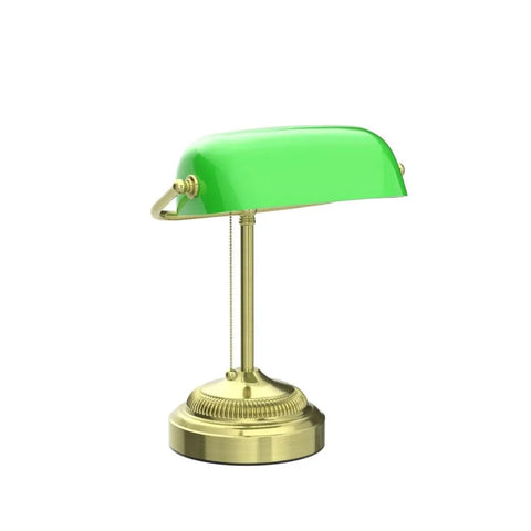 Morgan Antique Green LED Bankers Desk Lamp With Adjustable Arm, Energy Efficient Task Light, Flicker Free 750 Lumens