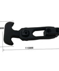 Close-up of Two Pack Rubber Latches For Tool Boxes And Golf Carts T-Handle Draw Latch With Grip, 115mm length, 47mm width