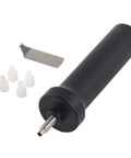 Pro Grade Watch Crystal Removal Tool Kit With Air Pump, visible fittings and tool set for one piece case extraction.