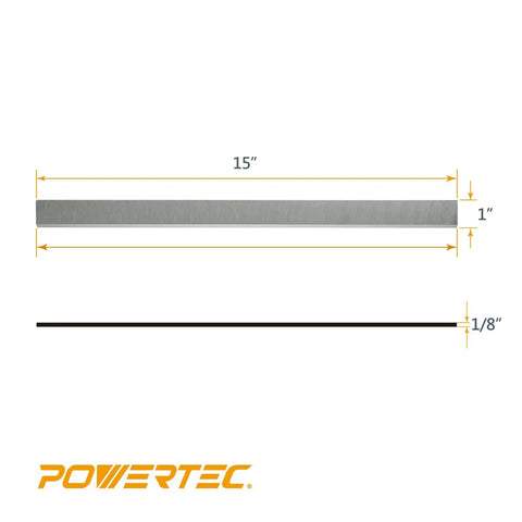 15 Inch Planer Blades For Delta DC 380 Series Planers Replacement Knives Set Of 3 Pro Grade Sharpness with dimensions