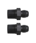 Built Different Straight 6AN Male Flare To 3/8 NPT Pipe Fitting Adapter crafted from aircraft grade aluminum, featuring dope black anodized finish.