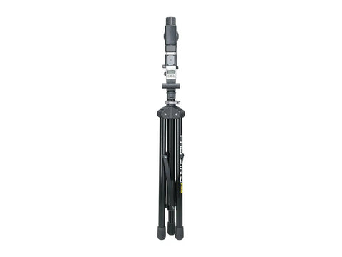 Pro Level Bike Repair Stand With Built In Digital Scale, 360 Rotating Clamp shown folded with tripod design