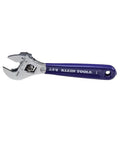 Adjustable Wrench With Slimmer 40 Percent Jaws, Forged Construction And High Polish Chrome Finish, 4 Inch, blue handle