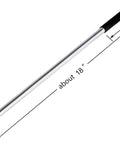 2 Pack Winding Rods With Grippy Antiskid Handle For Safe Torsion Spring Winding And Unwinding In Garage Doors And More Black Heavy Duty One Half Inch Diameter By Sixteen And Three Quarters Inch Length Steel, showing size dimensions.