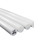 White PTFE Round Rod, 500mm Length, F4 Round Bar, Solid Round Plastic Rod, precision rod for high temp wear, DIY, industrial use