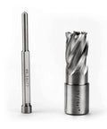 Two-piece annular cutter and mag drill bit set with pilot pin; 11/16 in diameter, 1 in length, Weldon shank