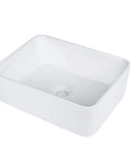 Totally Sleek Ceramic Vessel Sink For Bathrooms Rectangular Above Counter Bowl 16 X 12 Inches White Porcelain Durable And Stain Resistant Modern Look Easy To Clean Perfect Powder Room Upgrade